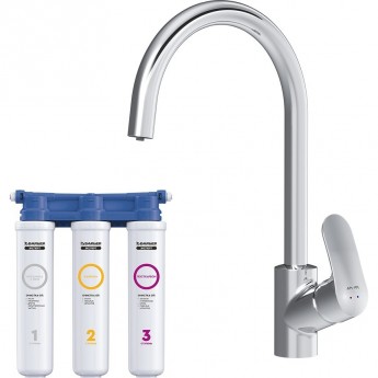 Комплект для кухни: смеситель для кухни с каналом для питьевой воды, фильтр. AM.PM LIKE F8007S00